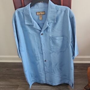 Caribbean Joe Light Blue Button-Up Shirt
